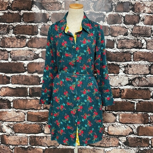 Matilda Jane Dress Women's Small Blue Green Floral Long Sleeve - Picture 5 of 17